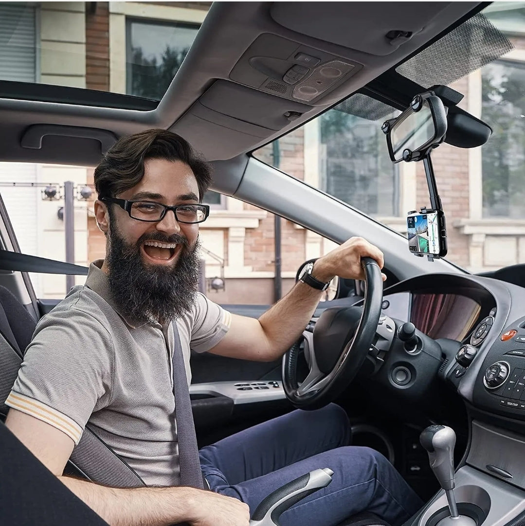 360° Car Phone Holder Rotatable And Retractable Rearview Mirror Mount Universal | Auto Heaven USA