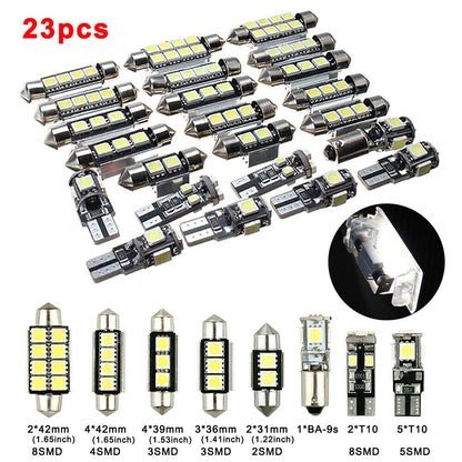 23Pcs Car Interior White LED Light Bulb Dome Trunk Door Replacement Lamp Kit | Auto Heaven USA