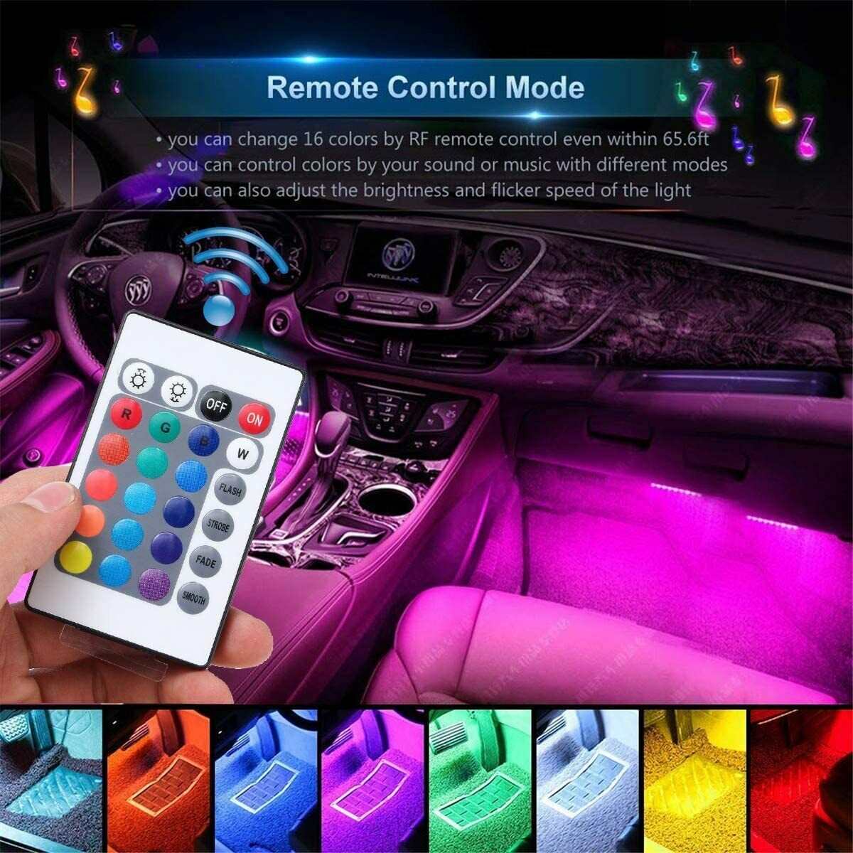 Car Interior Lights Neon Atmosphere RGB LED Strip Lights – Auto