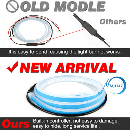 2pcs Car Door Opening Warning LED Strip Light Flashing Anti-collision Universal | Auto Heaven USA