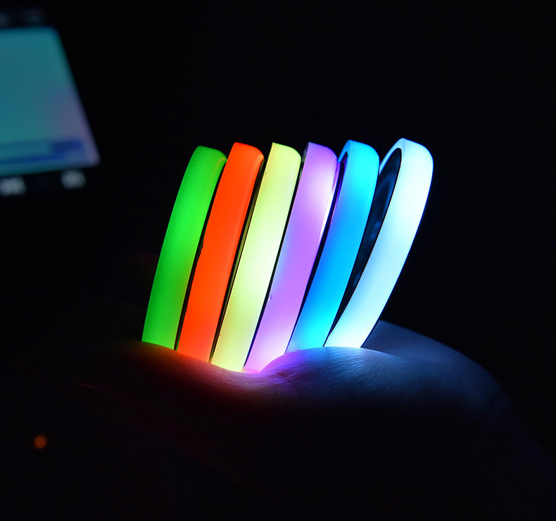 Colorful Cup Holder LED Light-up Coaster Solar & USB Charging Non-slip Coaster Ambient Light For Car Automatically | Auto Heaven USA