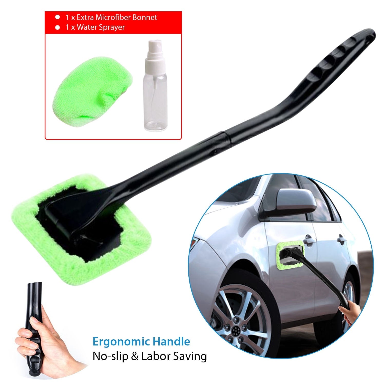 Microfiber Windshield Clean Car Auto Wiper Cleaner Glass Window Cleaning Brush Kit Tool | Auto Heaven USA