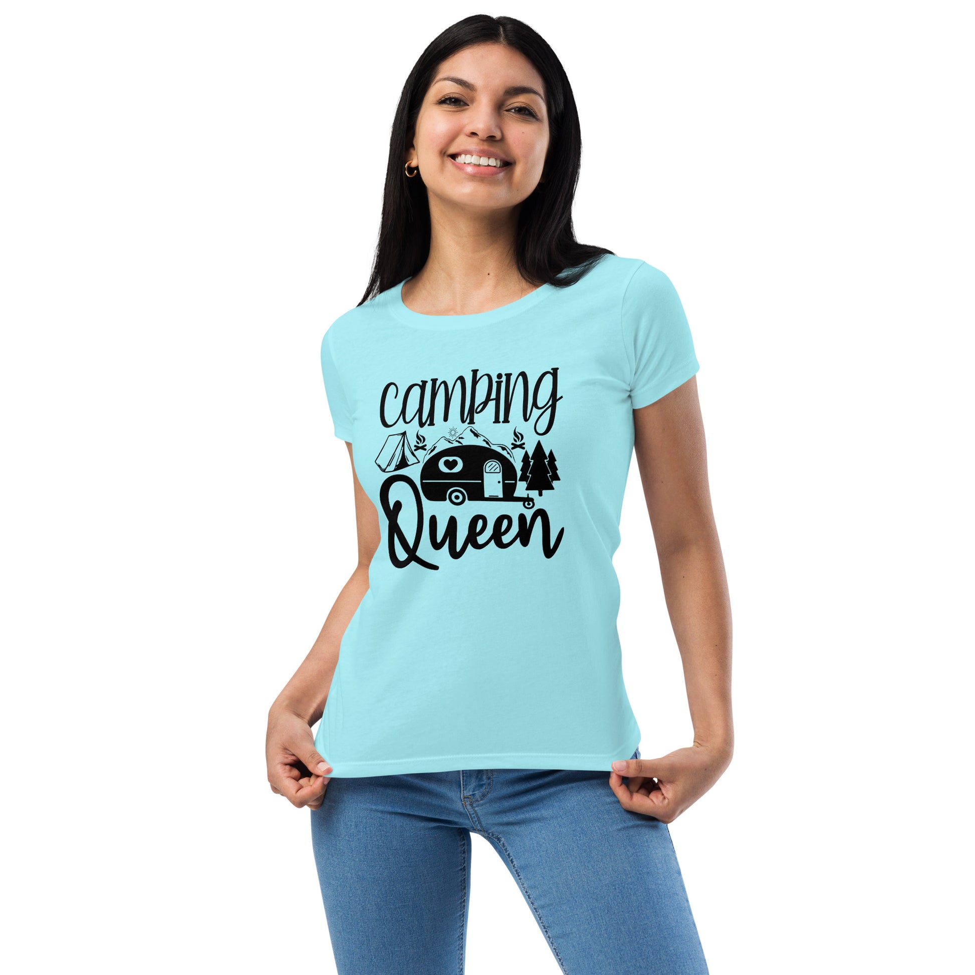 Camping Queen Women’s Fitted t-shirt | Auto Heaven USA