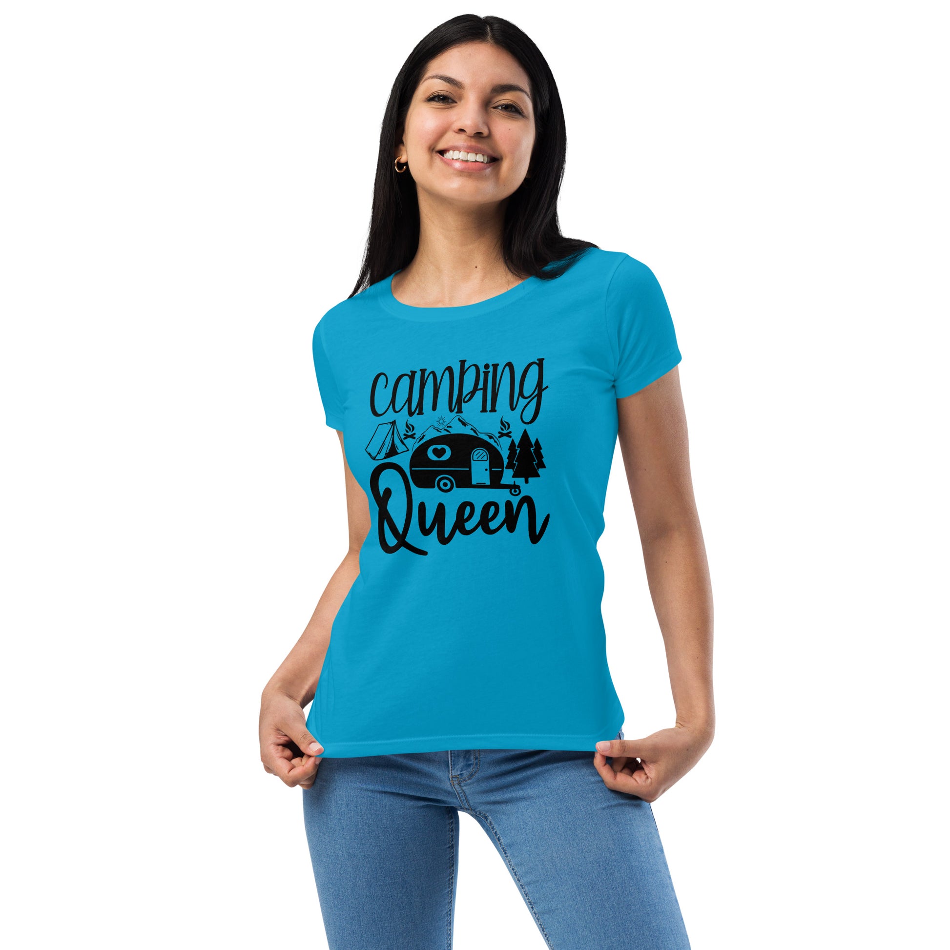 Camping Queen Women’s Fitted t-shirt | Auto Heaven USA